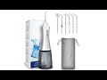 Water Dental Flosser for Teeth: Cordless Easy@Home Oral Irrigator Cleaning with 5 Modes AOW03