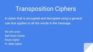Cipher 03-Transposition Ciphers, Rail Cipher, Route Cipher, FL Slide Cipher