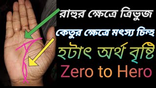 রাহুর ক্ষেত্রে ত্রিভুজ || কেতুর ক্ষেত্রে মৎস চিহ্ন || হাতের রেখা বিচার| | palmistry | astrology