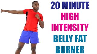 20 Minute High Intensity Belly Fat Burner/ HIIT Workout for Flat Belly