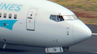 COCKPIT OPEN \u0026 FRIENDLY PILOT ASL B737 at Madeira Airport