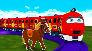 Saving A Horse: Choo Choo Cartoon Train | Toy Factory Train Cartoon Kids Videos for Kids