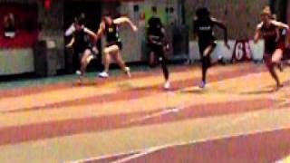 Kimberly Hyacinthe winning 60m dash at 2011 Qc Univ Champ