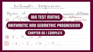 IBA TEST MATHS | ARITHMETIC AND GEOMETRIC PROGRESSION | CHAPTER 06 (COMPLETE)