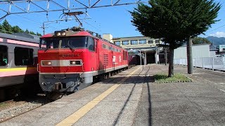 列車番号4060　EF510-4　羽越本線（村上駅）＞60P「特急列車待ちで停車。」