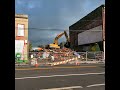 demolishing the building in brocton where caves deli was