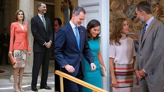 World Famous princes Queen Letizia \u0026 king Felipe Couple dresses/ Romantic/ Royal Family dresses