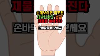 손에보이면 무조건 대박신호인 손금 재물운 쏟아진다 #손금 #운세 #부자