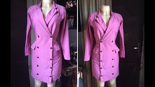 Easy way to cut a blazer gown that is double breasted.#lapel #blazer #gowncutting