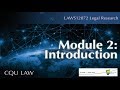 Legal Research Module 2 - Introduction