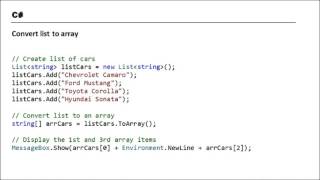 C# - Convert list to array