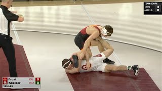 133lbs Evan Frost (Iowa State) vs Jace Koelzer (Oklahoma)