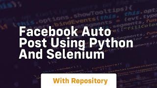 Facebook auto post using python and selenium
