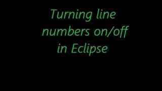 How to Enable Line Numbers in Eclipse. Easy!