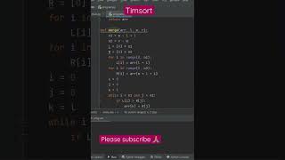 Timsort sorting algorithm using python