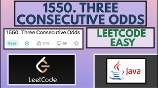 Leetcode | 1550. Three Consecutive Odds | Easy | Java Solution