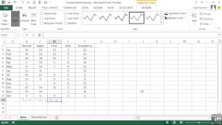 Advanced Microsoft Excel 2013 Tutorial | Creating A Sparkline
