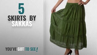 Top 10 Sakkas Skirts [2018]: Sakkas Solid Embroidered Gypsy / Bohemian Full / Maxi / Long Cotton