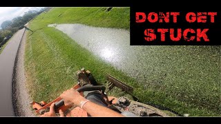 POV Mowing steep ditch trying not to get stuck