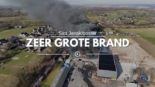 Zeer grote brand in bedrijfspand Sint Jansklooster