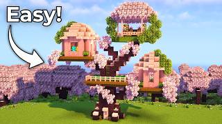 Minecraft: How to Build a Cherry Blossom Treehouse | Tutorial🏠
