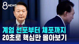 계엄 선포부터 체포까지…20초로 핵심만 몰아보기 / SBS 8뉴스