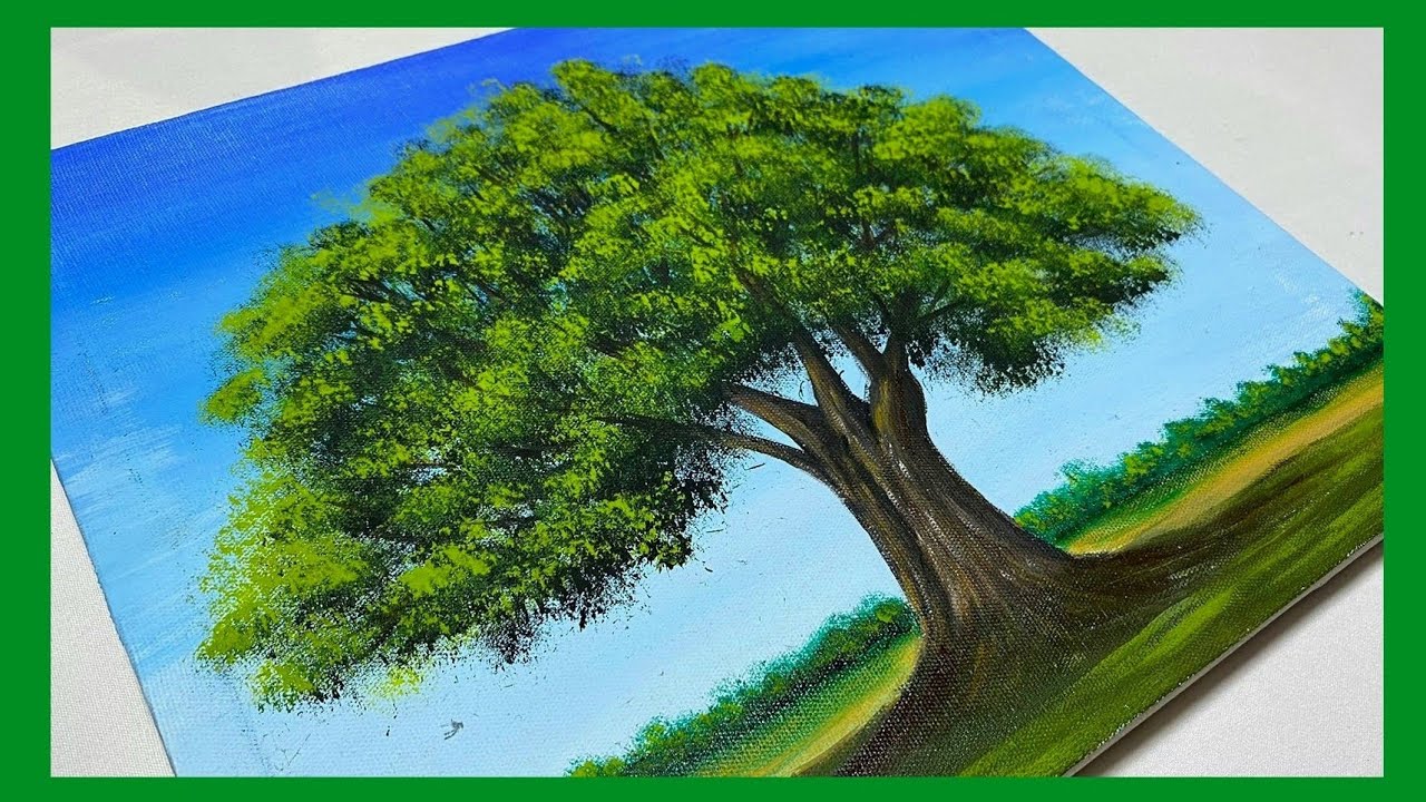 Como Pintar Un ARBOL Con Acrilico Paso A Paso Muy Facil / Tutorial De ...