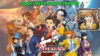 Apollo justice Ace attorney triology walkthorugh - Foot, meet mouth trophy