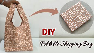 DIY Foldable Shopping Bag | Shopping bag cutting and stitching ✅✅ | How to make Cloth bag at Home