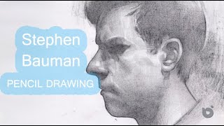 Pencil drawing a face of stephen bauman