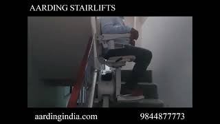 Aarding Straight Stairlift for 1 Floor Installed at Chikodi, Karnataka