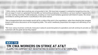 CWA workers on strike at AT\u0026T