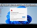 How To Fix NET,ERR CERT AUTHORITY INVALID Error In Web Browser  -Easy Fix