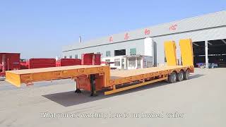 3 Axel 40ft Heavy Duty #lowboytrailer from China Trailer manufacturers support customer.