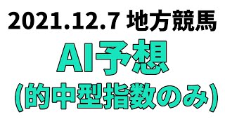 【タンザナイト賞競走】地方競馬予想 2021年12月7日【AI予想】