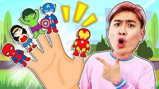 슈퍼히어로 강이와 손가락 영어 동요를 배워요! Superheros Five Finger Family kids Song