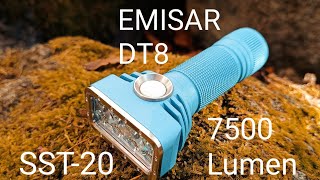 Emisar DT8 Led Taschenlampe Anduril II UI ca.7500 Lumen SST-20 Review Flashlight Beamshots