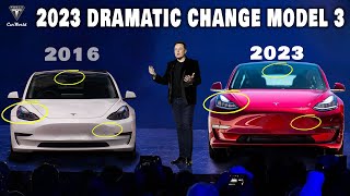 The evolution of the Tesla Model 3 over time. (2016-2023)