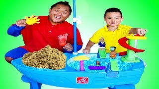 Lyndon Pretend Play with Water Table and Sand Toys for Kids