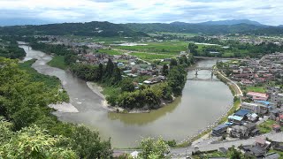 2022 山形県大江町 楯山公園から見る最上川 4K版