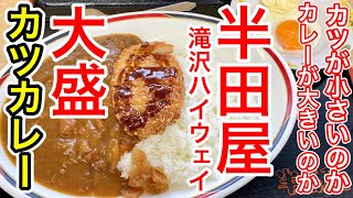 高速PAにある半田屋の大盛カツカレー！これがまたなかなか量が凄い。お腹いっぱいになって眠くなりませんように。っていうランチ。