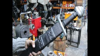 Forging a pattern welded Viking broad sword part 3. making the scabbard.