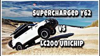 Supercharged Y62 VS Unichip LC200 - DRAG RACE!