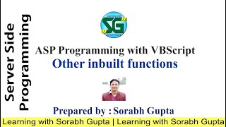 Inbuilt Functions in ASP using VBScript| String inbuilt Functions| Examples