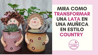 COMO HACER MUÑECAS DE LATA: PINTURA COUNTRY #diy #pinturacountry #pinturaacrílica #pinturaacrílica