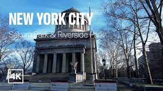 [4K] New York City 🗽 Spring Walk - Sakura \u0026 Riverside Parks [Mar. 2022]