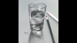How to draw a realistic glass of water very easily/ Pencil sketch tutorial 02