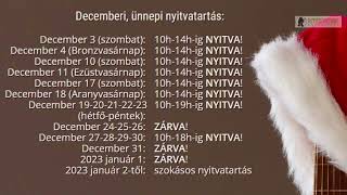 🎄 Decemberi, ünnepi nyitvatartás 🎄