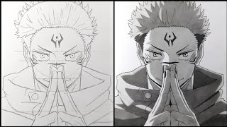 Cara Menggambar Ryomen Sukuna - Jujutsu Kaisen | Step by Step (Tutorial)