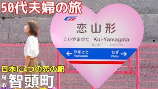 【恋山形駅】鳥取智頭にある全てがピンク色の駅😄岡山50代夫婦旅Vlog